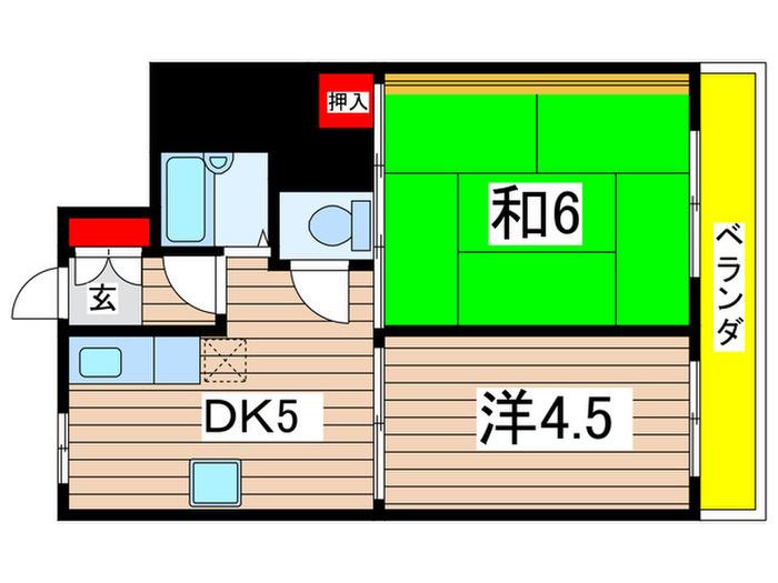 柴又第1STマンション(2DK/1階)の間取り写真