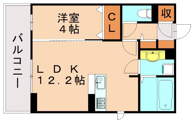 D-ROOM藤田(1LDK/3階)の間取り写真