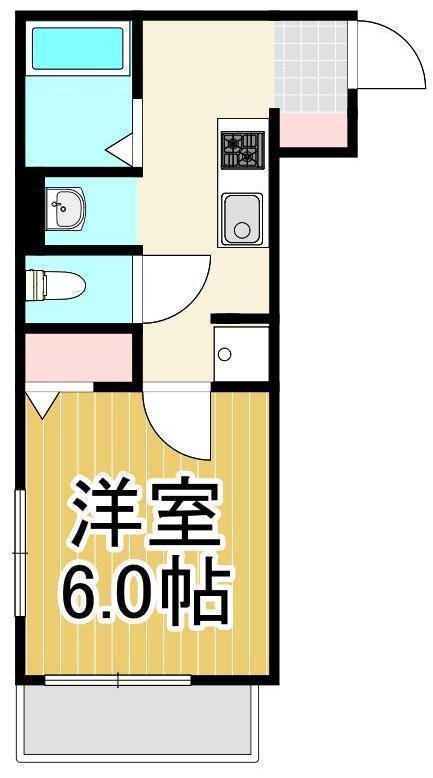 CRESIA松戸(1K/1階)の間取り写真