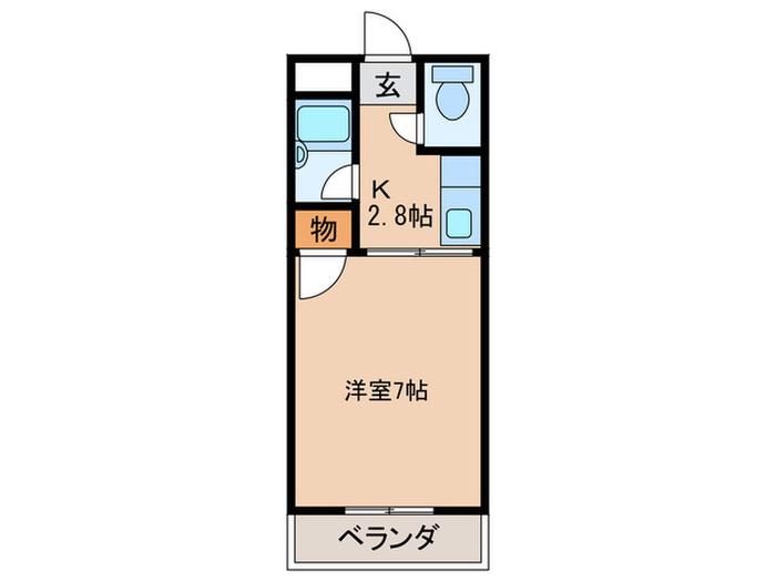 ロイヤルマンション甚目寺(1K/2階)の間取り写真