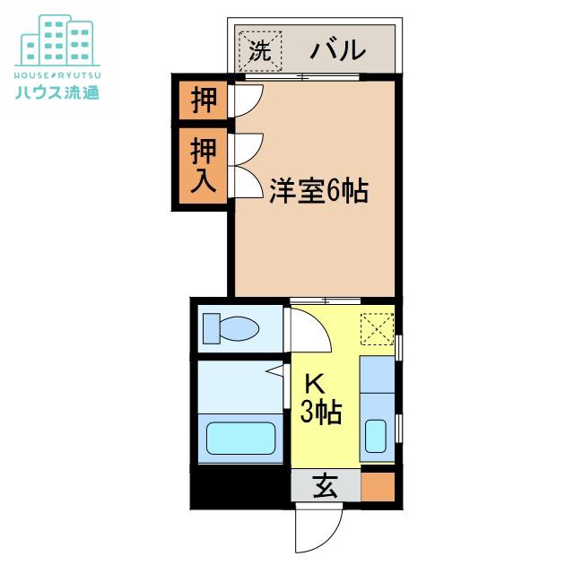 キャッスル東山手(1K/5階)の間取り写真
