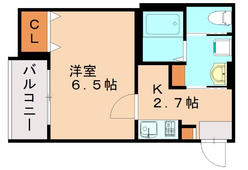 シャルマンシーナ井尻(1K/1階)の間取り写真