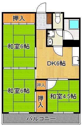 ピロ小倉II(3DK/5階)の間取り写真