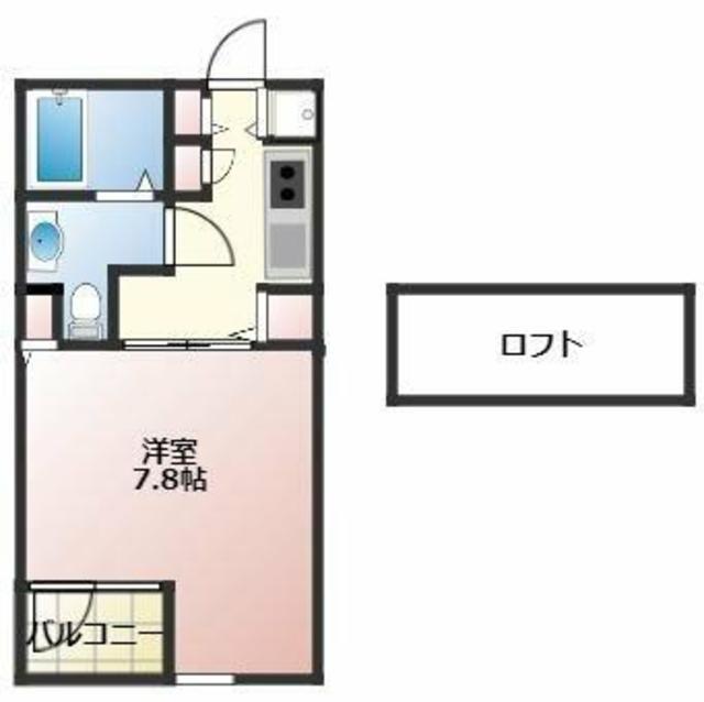 SKY HOUSE(1K/1階)の間取り写真