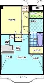 グレースマンション栄(1LDK/4階)の間取り写真