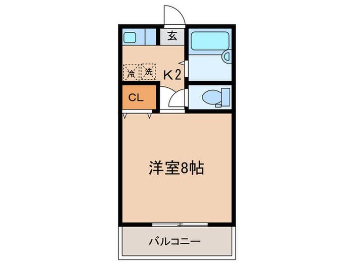 TパレットC棟(1K/2階)の間取り写真