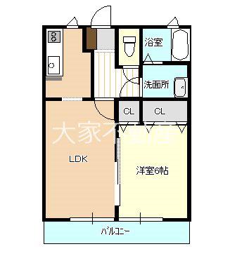HEIM LUCE II(1LDK/1階)の間取り写真