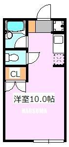 シェ・オークル(ワンルーム/1階)の間取り写真