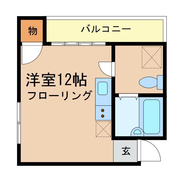 ビューティフル ビラ(ワンルーム/4階)の間取り写真