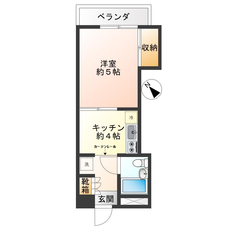 コーポ宮園(1K/2階)の間取り写真