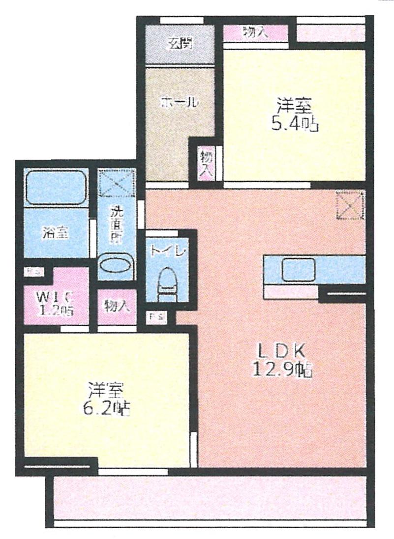 メゾン アプリコーゼ(2LDK/1階)の間取り写真