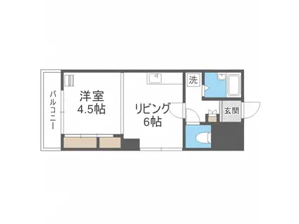 第53松井ビル(1DK/7階)の間取り写真