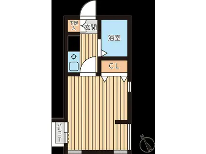 フィール馬込(1K/1階)の間取り写真