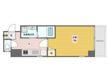 スミエール山本通(1K/2階)の間取り写真