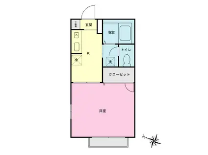 ホロン安浦(1K/1階)の間取り写真