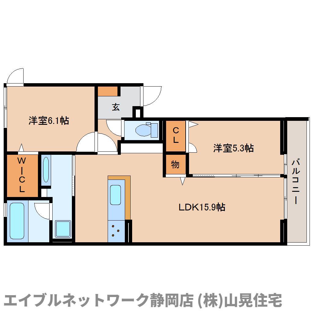 セレーノ北安東 B棟(2LDK/2階)の間取り写真