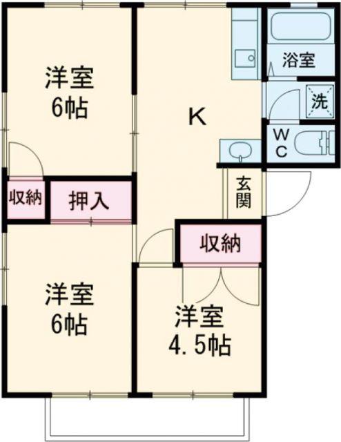 早野アパートB(3DK/2階)の間取り写真