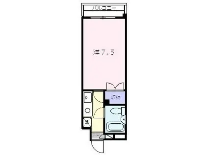 ヴェルジェ東町(1K/3階)の間取り写真