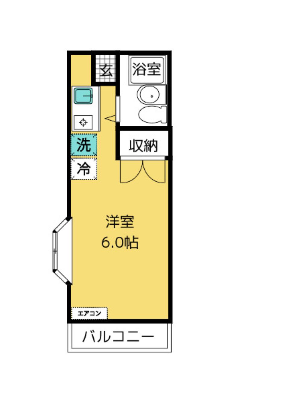 フローリッシュ坪井(1K/1階)の間取り写真
