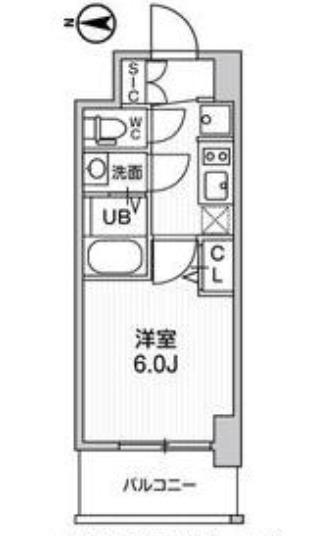GM難波ウエストD.C(1K/14階)の間取り写真