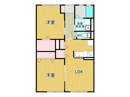 カーサグラシアII(2LDK/1階)の間取り写真