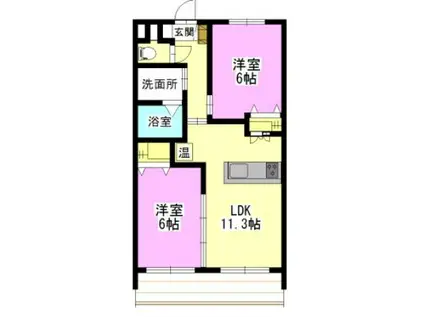 ライトビューティー武田(2LDK/3階)の間取り写真