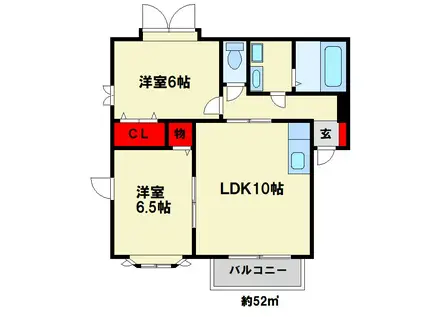 パティオ平田台(2LDK/1階)の間取り写真