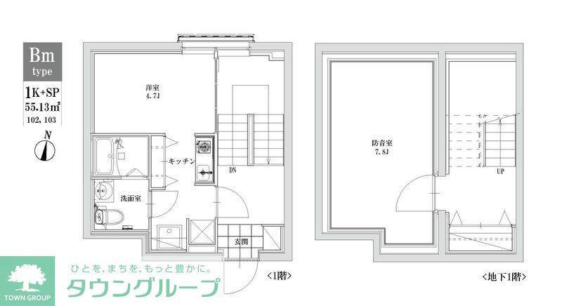 LEGALAND江古田(1K/1階)の間取り写真