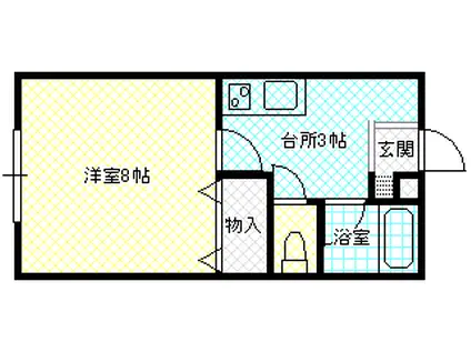 コモドヴィータ(1K/1階)の間取り写真