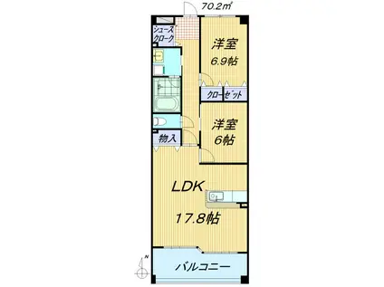 APRECIO(2LDK/2階)の間取り写真