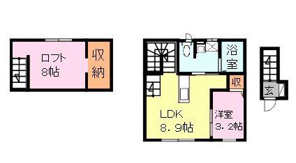 エスプレッソ(1LDK/2階)の間取り写真