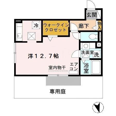 フォースクエア岡田(ワンルーム/1階)の間取り写真