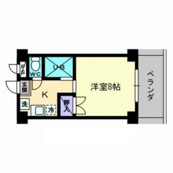 レジデンス春日町(1K/7階)の間取り写真