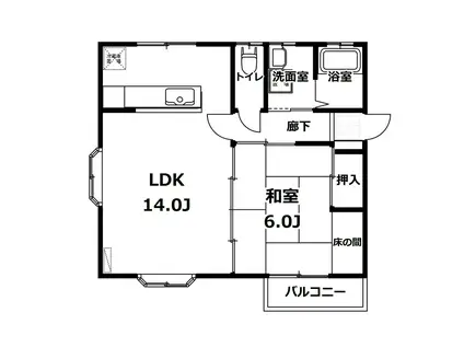 セゾンテルヌマNO.6(1LDK/2階)の間取り写真
