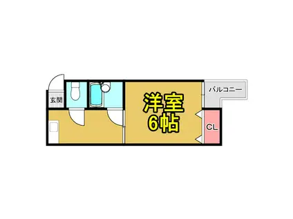 ヴィラ盛都2(1DK/3階)の間取り写真