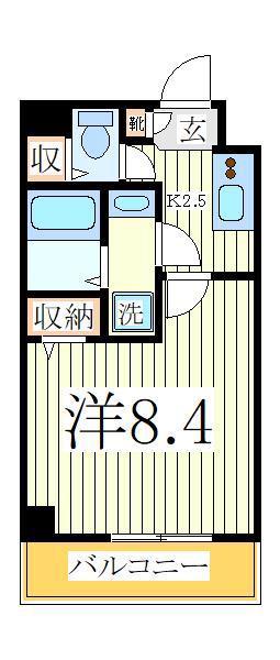 K RESIDENCE柏(1K/3階)の間取り写真