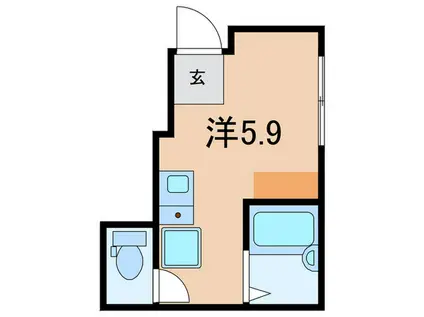 イリスクラン ヨヨギ(ワンルーム/1階)の間取り写真