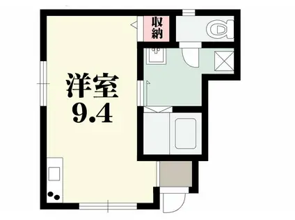 プリッ2御崎(ワンルーム/1階)の間取り写真