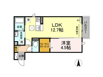 プレザントハウスM8(1LDK/1階)の間取り写真