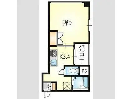 ヤマイチPLAZA吹上(1K/4階)の間取り写真