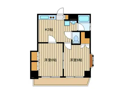 若尾レジデンス(2K/4階)の間取り写真