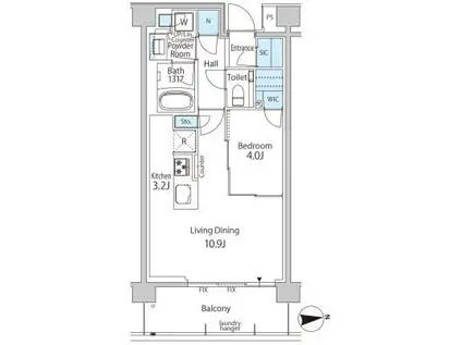 グリーンレジデンス赤坂(1LDK/1階)の間取り写真