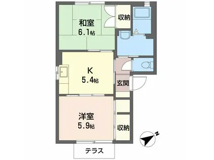 エスポワール(2K/1階)の間取り写真