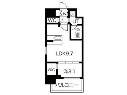 ソルテラス OSAKA イースト GATE(1LDK/7階)の間取り写真