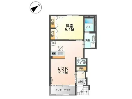 グリーンコートIII(1LDK/1階)の間取り写真