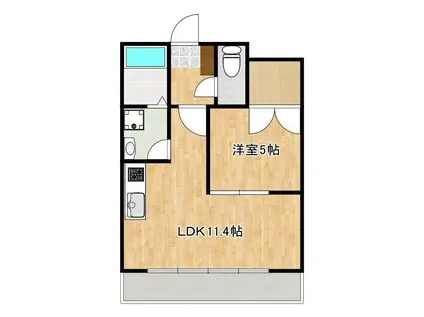 クロノス庄口公園(1LDK/2階)の間取り写真