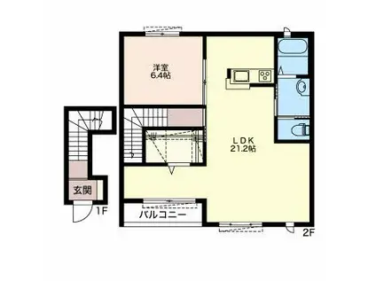 サンパティークK II(1LDK/2階)の間取り写真