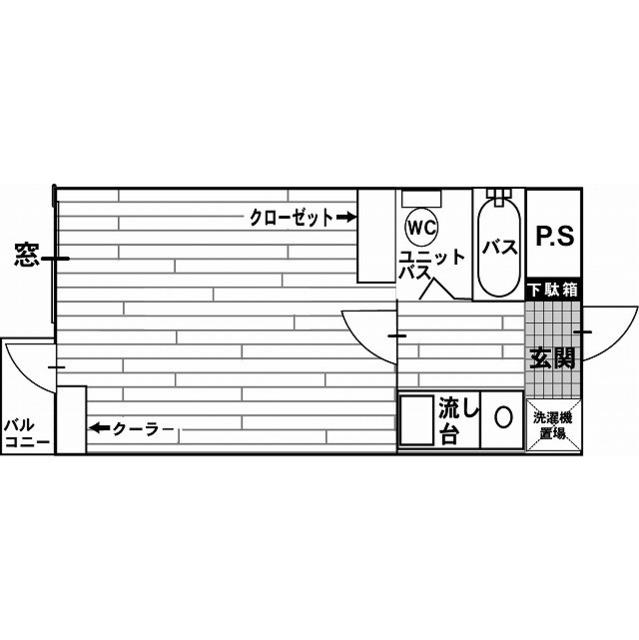 ヴィラ徳行(ワンルーム/3階)の間取り写真