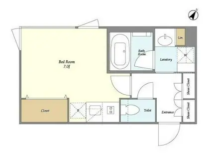 COEUR BLANC高輪 クールブラン高輪(ワンルーム/5階)の間取り写真