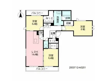 K&Mフォレストガーデン(3LDK/2階)の間取り写真